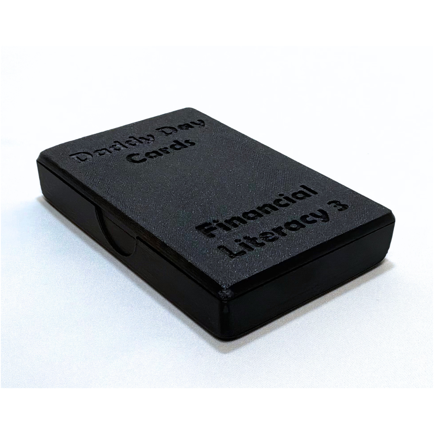 Set of educational cards on financial literacy with a black case labeled 'Financial Literacy 3'.